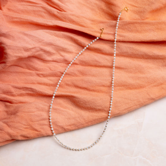 necklace with mother of pearl ball beads
