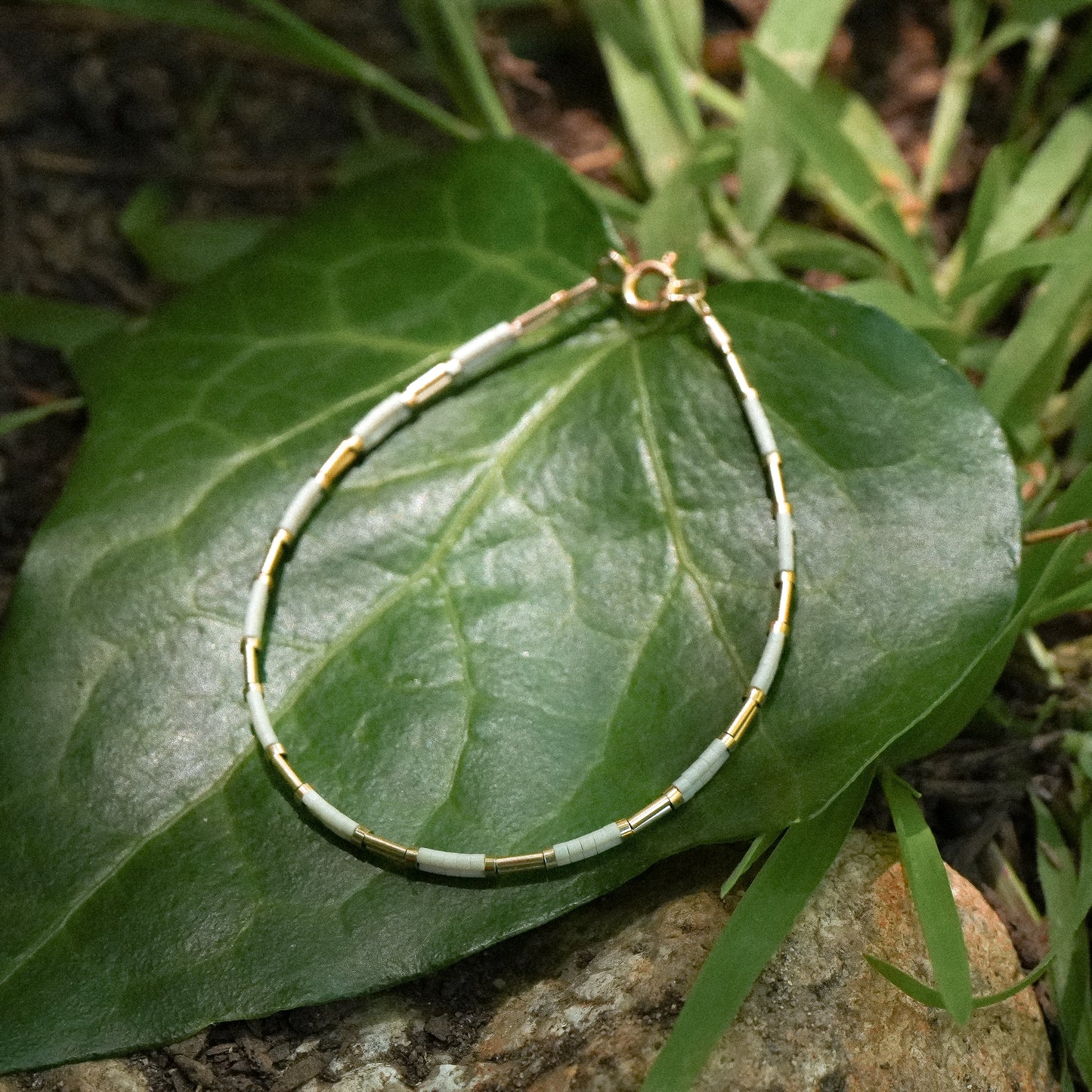 bracelet with Japanese glass beads and gold-filled beads