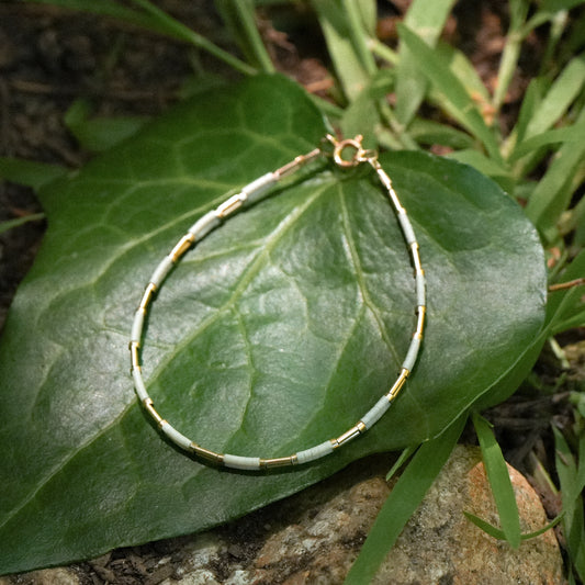 bracelet with Japanese glass beads and gold-filled beads